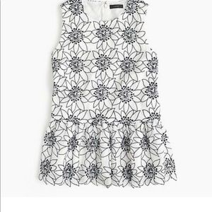 JCrew Floral Peplum Tank Navy and White - XS